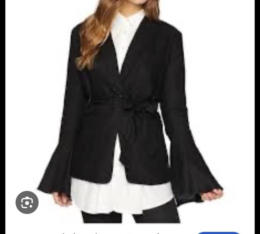 NEW FREE PEOPLE flared bell sleeve blazer in black